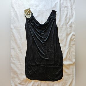 Black Top with Gold Sequin Detail
